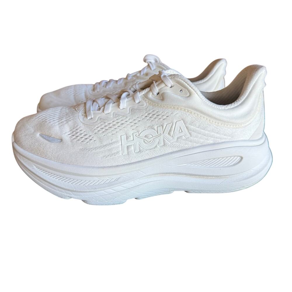 HOKA Women's Bondi 9 White Running Shoes Max Cushion Walking Sneakers - 8.5 EE - Picture 2 of 12
